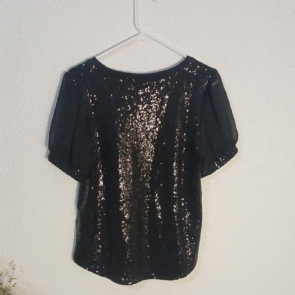 DKNY Black Sequin Blouse - Picture 4 of 4